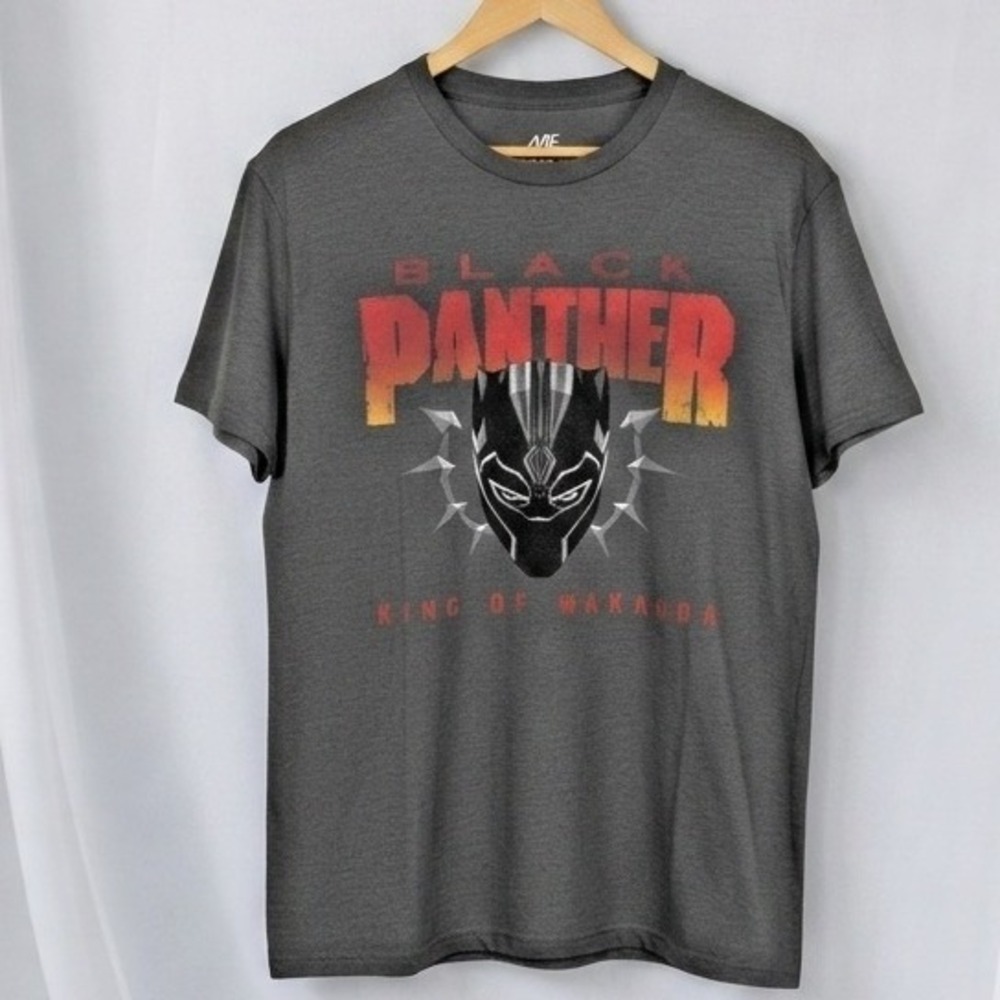 Marvel Black Panther King Of Wakanda T Shirt Mens‎ Medium Gray Graphic Tee